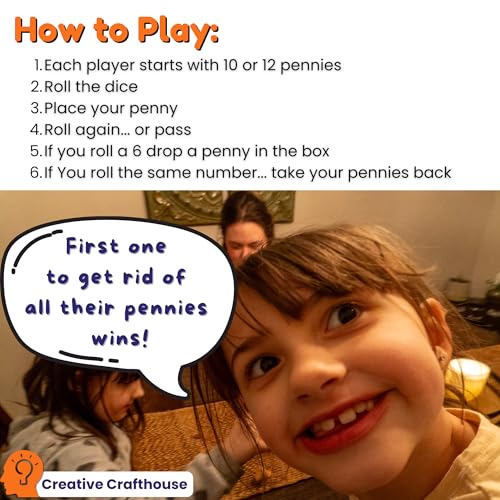 Penny Drop Game – Travel Edition, Compact Dice Game for Family Fun, Made in USA