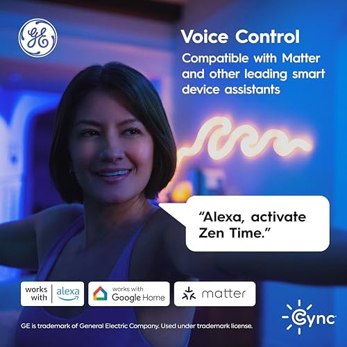 Cync GE A19 Smart LED Light Bulbs, Color Changing Room Décor, Works with Alexa and Google Home, Matter Compatible, LED Lights for Bedroom, Millions of Colors and White Tones (4 Pack)