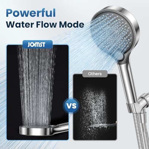 Filtered Shower Head with Handheld, High Pressure Showerhead Filter for Hard Water - 3 Spray Modes, Adjustable Angle Shower Head Water Softener, Removable Filtering Showerhead with Hose