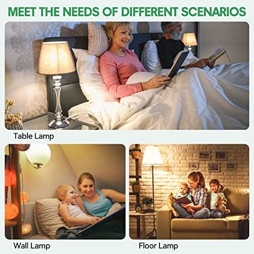 4 Pack 3 Way LED Light Bulbs 50 100 150Watt Soft White 3000K Equivalent, 5/10/15W Three Way Light Bulbs A19 E26 Base, 700 1400 2100 Lumens