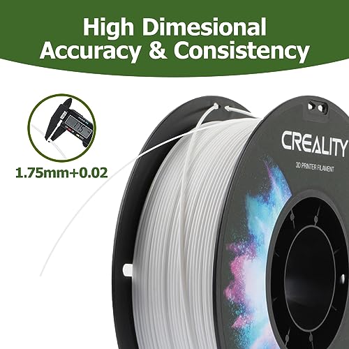 Official Creality PETG 3D Printer Filament 1.75mm 1KG (2.2lbs), High Precision, Strong Toughness, Odorless, Better Flow, Moistureproof 3D Printing CR PETG Filament, White