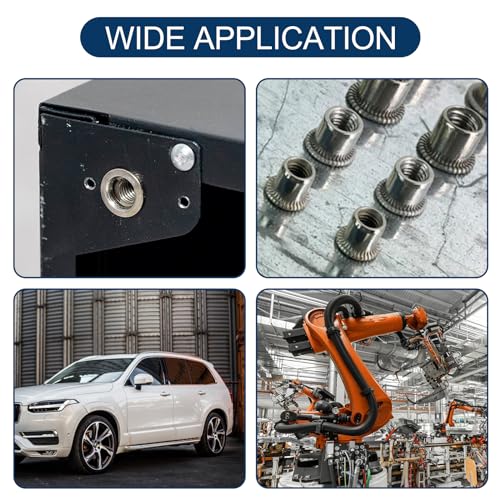 Metric 304 Stainless Steel Rivet Nut Assortment Kit(218 Pcs),M3 M4 M5 M6 M8 M10 Flat Head Rivnut Set,Rivnut Threaded Insert Nut