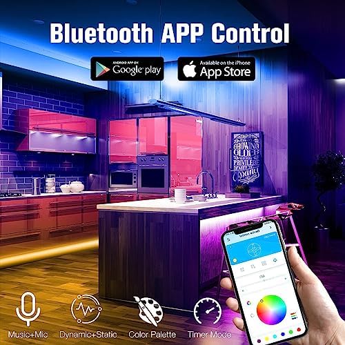 DAYBETTER LED Strip Lights 200ft (2 Rolls of 100ft), Color Changing Lights Strip for Bedroom, Desk, Indoor, Room Bedroom, Girl Boy Brithday Gifts RGB Decor with Remote and 24V Power Supply