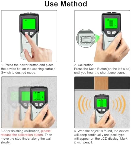 Stud Finder Wall Scanner - 5 in 1 Stud Finder Tool w/Microprocessor Chip and HD LCD Display, Stud Detector Beam Finders for Center & Edge of Wood AC Wire Metal Studs Joist Pipe