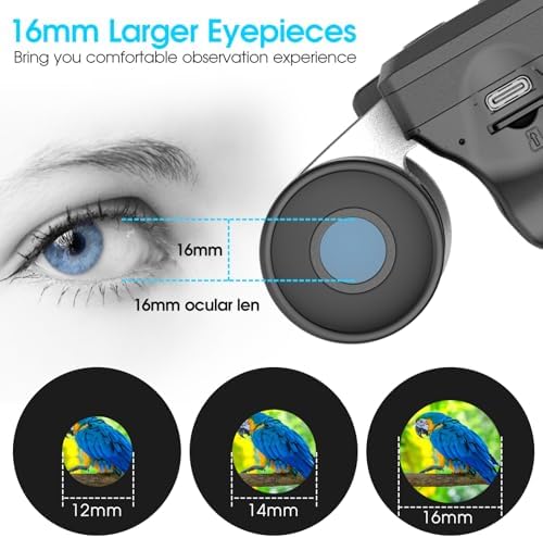 ZZSTAR 12x32 Binoculars with Built-in Camera, High Powered Binoculars for Adults, 2" LTPS Display 5MP 1080P Video Photo Recorder for Bird Watching Travel Concert, with 32GB Micro SD Card, Silver