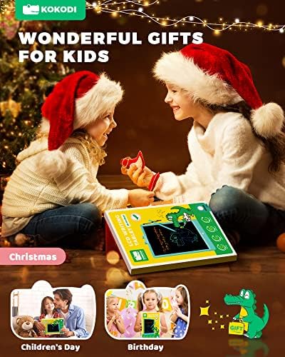 KOKODI LCD Writing Tablet, Valentines Day Gifts for Kids,10 Inch Colorful Toddler Doodle Board Drawing Tablet, Erasable Reusable Electronic Drawing Pads, Educational and Learning Toys for Kids