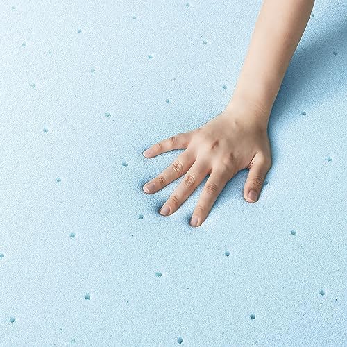 Best Price Mattress 1.5 Inch Ventilated Memory Foam Mattress Topper, Cooling Gel Infusion, CertiPUR-US Certified, Dorm Essentials, Twin XL