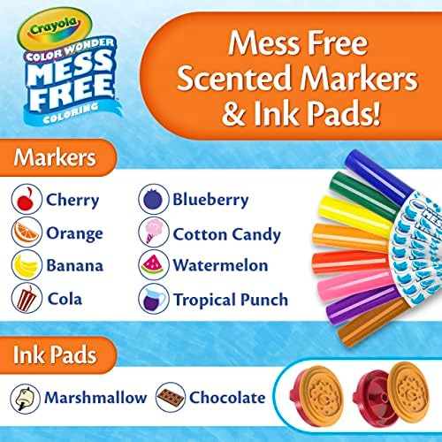 Crayola Color Wonder Mess Free Coloring Set, 50 Blank Coloring Pages, Scented Color Wonder Stamps and Markers, Refill Set