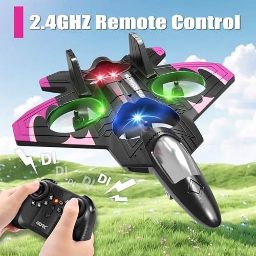 4DRC V32 Foam RC Planes Remote Control Airplanes for Girls Boys Adults 8-16, RC Drone Airplane Helicopter Fighter Jet with Light, Fighter Jet Toys, Airplane Toy Gifts for Kids Adults Beginners