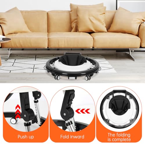 Baby Walker Foldable with 9 Adjustable Heights, Baby Walker with Wheels Portable, Infant Toddler Walker for Baby Boy Girls 6-18 Months