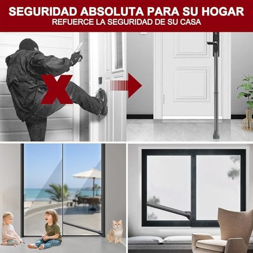 AceMining Upgraded Door Security Bar & Sliding Patio Bar, Heavy Duty Stoppers Adjustable Jammer for Home, Apartment, Travel (1 Pack,Grey)