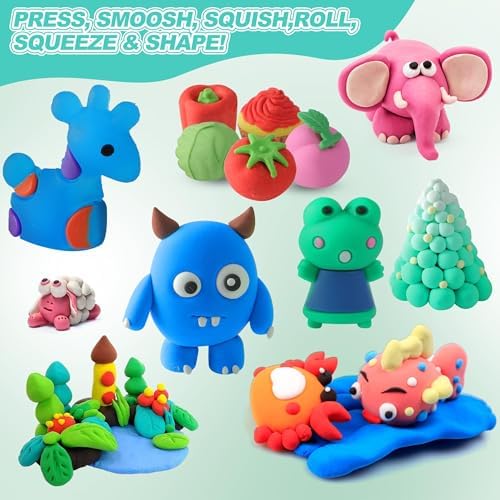 Air Drying Clay Kids 102 Colors, Modeling Magic Clay Kit with Sculpting Tools,Non-Toxic and Non-Sticky,Classroom Activities & Art and Crafts Creative Play Gifts for Boys & Girls Age 3-12