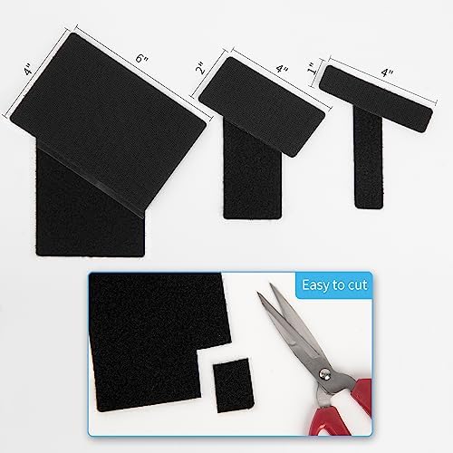 Art3d 16 Sets Hook and Loop Tape Sticky Back, 4"x6" Double-Sided Adhesive Strip, Heavy Duty