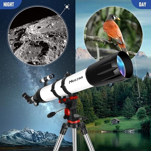 Telescope, Telescope for Adults High Powered Professional, 90mm Aperture 800mm Refractor Telescopes for Astronomy Beginners Fully Multi-Coated with AZ Mount Tripod & Phone Adapter & Carry Bag