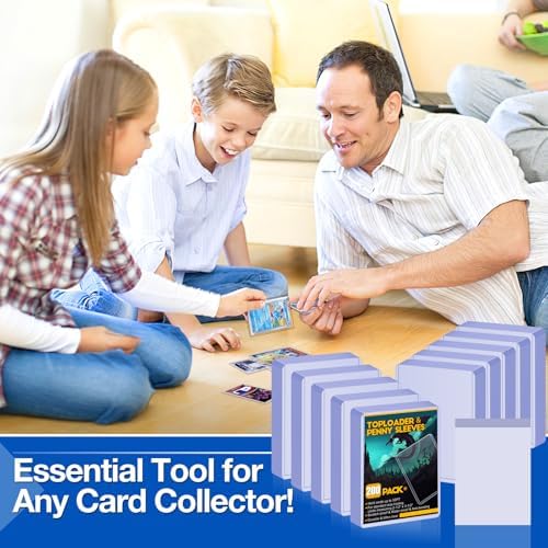 200 Count Topload Card Holder, Sooez 35PT Topload Card Protector, 3" x 4" Hard Plastic Card Sleeves, Baseball Card Protector, Rigid Toploading Card Case for Collectible Trading Sports Cards