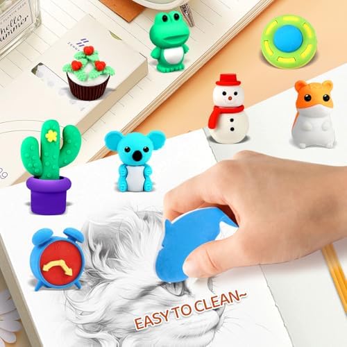 151Pcs Animal Erasers Desk Pets for Kids Animal Pencil Erasers Bulk Puzzle Eraser Toys Gifts for Classroom Prizes,Game Reward,Treasure Box,Easter Egg Fillers,Goodie Bag Stuffer,Party Favors