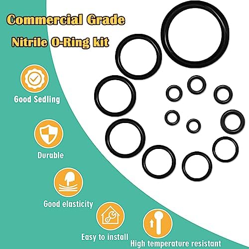 1540 Pcs 32 Size O-Rings Kit Nitrile Rubber O Ring Assortment with 4 Hook Set for Various Car Auto Vehicle Repair Plumbing Pressure Washer Air or Gas Sealing Connections Resist Oil and Heat
