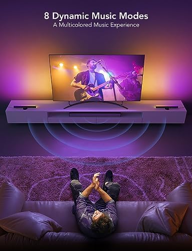 Govee RGBIC Light Bars, 15 Inches WiFi TV Backlight Suitable for 45-70 inch TVs, Smart Light Bars with Multiple Placement Options, Work with Alexa and Google Assistant, Black