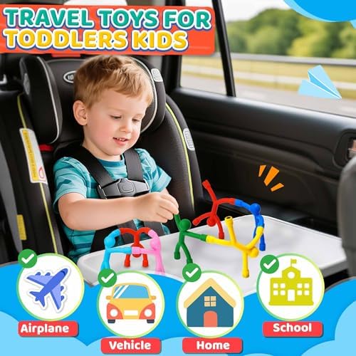 Magnetic Travel Toys for Toddlers Kids 20PCS, Airplane Car Travel Activities Essential, Fidget Toys Road Trip Sensory Toy, Fidgets for Classroom Toys for 3 4 5 6 7 8 Year Old, Gift for Boys and Girls
