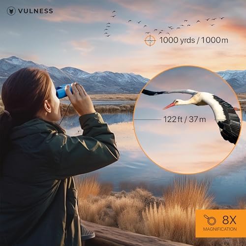 Small Binoculars for Adults and Kids | Cruise Ship Essentials Camping Bird Watching Travel Hiking Accessories Alaska Costa Rica Must Haves Packing List High Powered Mini Compact VULNESS (Blue, 8X21)