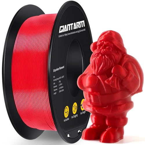GIANTARM 3D Printer Filament, Red Pla Filament, 1Kg(2.2lbs) Spool, 1.75mm Dimension Accuracy +/- 0.03mm, 3D Printing Filament