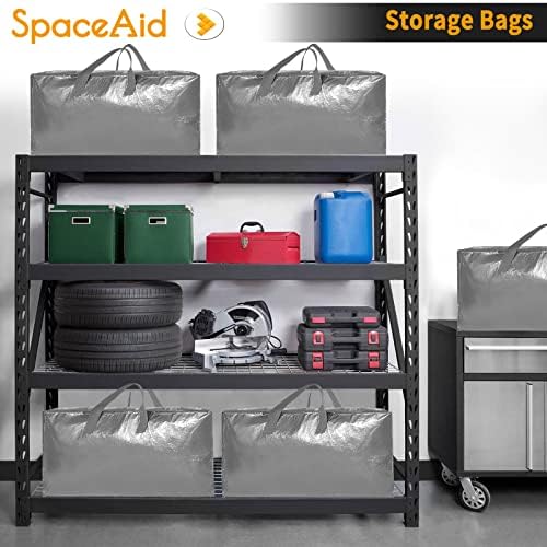 SpaceAid Heavy Duty Moving Bags, Extra Large Storage Totes W/Backpack Straps Strong Handles & Zippers, Alternative to Moving Boxes, Packing & Moving Supplies, Gley (10 Pack)