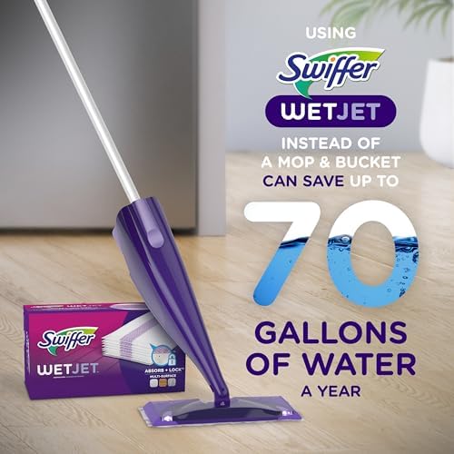 Swiffer WetJet Hardwood Floor Cleaner Spray Mop Pad Refill, Multi Surface, 24 Count (Pack of 2)