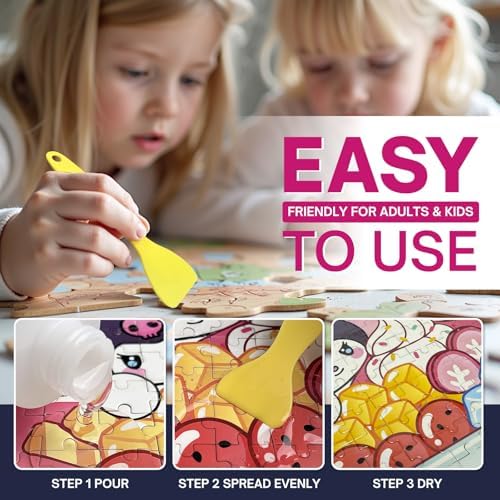 Jigsaw Puzzle Glue Clear (2 Pack), Puzzle Glue with Two Applicators, Easily Preserves Finished Puzzles, Quick-Drying, Non-Toxic & Water-Soluble for Adults, for 3000/4500/5000 Pieces