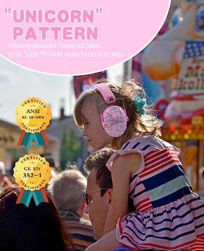 PROHEAR 032 Kids Ear Protection - Noise Cancelling Headphones Ear Muffs for Autism, Toddlers, Children - Pink