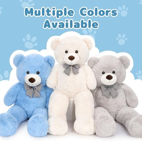 MaoGoLan Giant Teddy Bear Plush Toy - Ultra Soft & Cute Large Stuffed Animal 39 inches, Perfect for Baby Showers, Birthdays, Valentine’s Day Gifts (Kids, Couples, Family),Blue