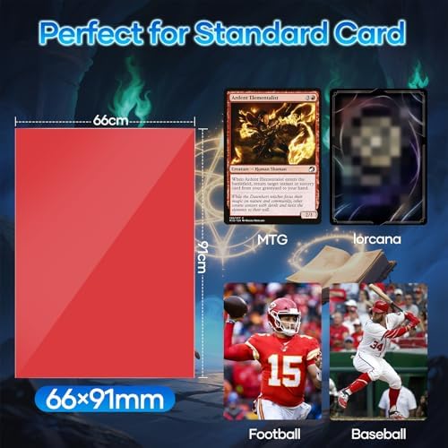 1000 Counts Red Card Sleeves, Matte Sleeve Deck Card Protectors, Trading Card Sleeves Fit for MTG, TCG and Sports Cards (Matte Red)