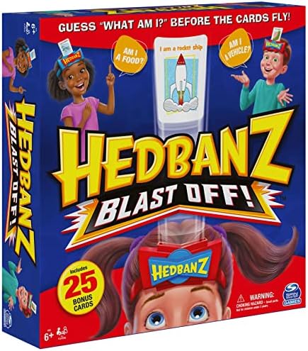 Spin Master Games Hedbanz Blast Off! Guessing Game with 25 Bonus Cards, Family Game Night for Kids and Families Ages 6 and up (Amazon Exclusive)
