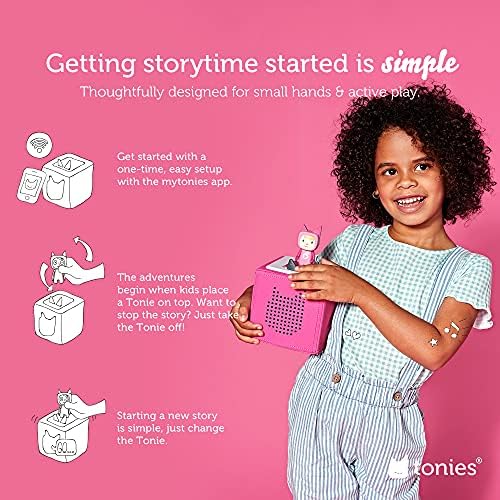 Toniebox Audio Player Starter Set with Playtime Puppy - Listen, Learn, and Play with One Huggable Little Box - Pink