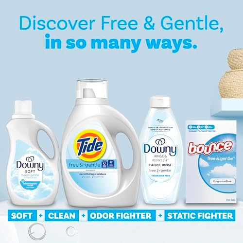 Tide Free & Gentle Liquid Laundry Detergent, 100 Loads, 132 fl oz, Tide Laundry Detergent, Clean Laundry Detergent (Packaging May Vary)