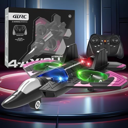 4DRC V32 Foam RC Planes Remote Control Airplanes for Girls Boys Adults 8-16, RC Drone Airplane Helicopter Fighter Jet with Light, Fighter Jet Toys, Airplane Toy Gifts for Kids Adults Beginners