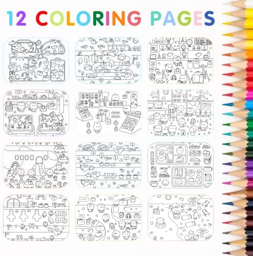 CUPKIN My First Trip Sticker + Coloring Book (500+ Stickers & 12 Scenes) Side by Side Activity Book Design, Fun Toddler Travel Essential Sticker Books for Kids 2-4, Great for Older Boys & Girls