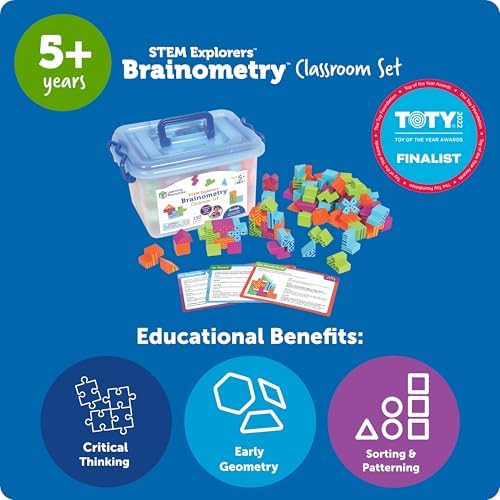 Learning Resources STEM Explorers Brainometry Classroom Set, Kids Games, Puzzles, Sensory Toys, Classroom Must Haves, Montessori Toys, 3D Puzzle, Brain Games, Math Manipulatives, Puzzles for Kids