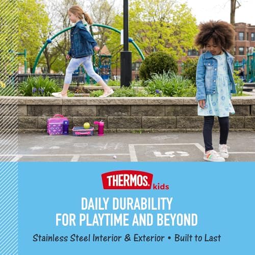 THERMOS FUNTAINER Insulated Food Jar – 10 Ounce – Kid Friendly Food Jar with Foldable Spoon, Minecraft