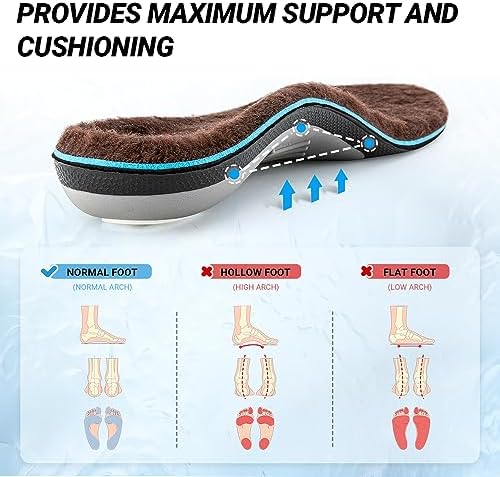 VALSOLE Heavy Duty Support Pain Relief Orthotics - 220+ lbs Plantar Fasciitis High Arch Support Insoles for Men Women, Flat Feet Orthotic Insert, Work Boot Shoe Insole, Absorb Shock with Every Step