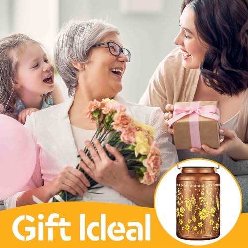 Solar Lanterns Outdoor Waterproof Hummingbird Garden Decor Gifts for Women Mom Grandma Hanging Solar Lights Metal Solar Decoration Outside for Yard, Patio, Backyard, Porch