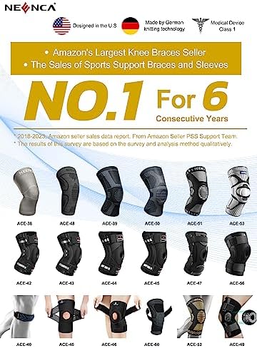 NEENCA Professional Knee Brace for Pain Relief, Medical Knee Support with Patella Pad & Side Stabilizers, Compression Knee Sleeve for Meniscus Tear, ACL, Joint Pain, Runner, Workout - FSA/HSA Eligible