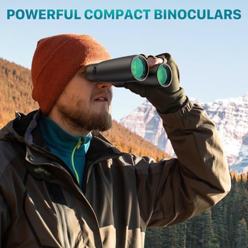 12X42 Binoculars for Adults with Universal Phone Adapter, HD Waterproof Fogproof Compact Binoculars for Bird Watching, Hunting, Hiking, Sports, and Concerts with BAK4 Prism FMC Lens