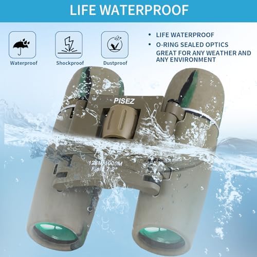 PISEZ 30X60 Compact Binoculars for Adults and Kids,Lightweight Foldable Easy Focus Small Binoculars for Bird Watching Hunting Concert Traveling Theater Opera Sightseeing