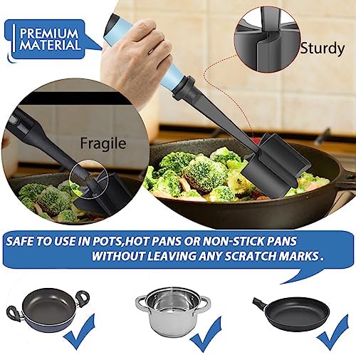 2Pack Meat Chopper, Heat Resistant Meat Masher for Hamburger Meat, Ground Beef Smasher, Nylon Hamburger Chopper Utensil, Meat Ground, Non Stick Mix Chopper Mix and Chop, Meat Masher Tool Gift(Aqua)