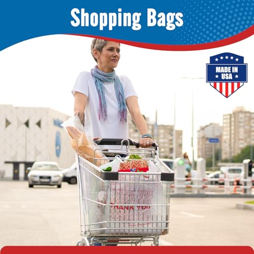10000 Count (10K) - Thank You Plastic Bags (12" x 6.5" x 21") White, T-shirt, Grocery, Take Out, To Go, Retail Shopping Bags in Bulk
