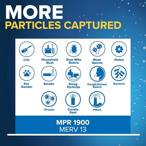 Filtrete 16x25x1 AC Furnace Air Filter, MERV 13, MPR 1900, Premium Allergen, Bacteria&Virus Filter, 3-Month Pleated 1-Inch Electrostatic Air Cleaning Filter, 2-Pack (Actual Size 15.719x24.72x0.78 in)