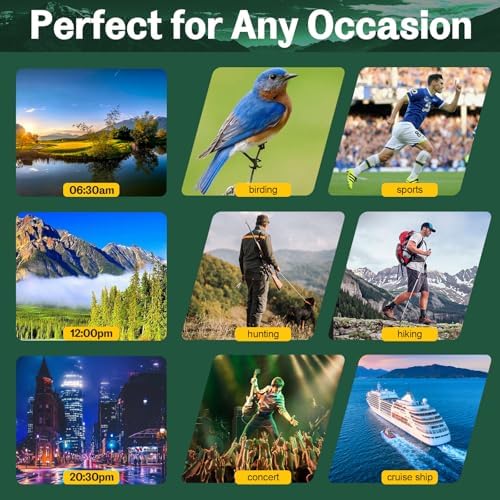 15x30 Compact Binoculars for Adults and Kids - Occer Large View High Powered Binoculars for Bird Watching - Lightweight Easy Focus Binocular with Low Light Vision for Outdoor Hunting Travel - Black