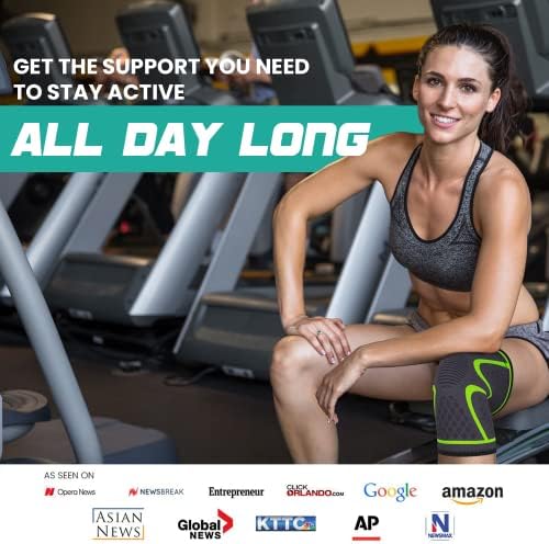 Modvel Compression Knee Brace for Women & Men - 2 Pack Knee Brace for Women Running Knee Pain, Knee Support Compression Sleeve, Workout Sports Knee Braces for Meniscus Tear ACL & Arthritis Pain Relief