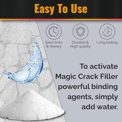 Magic Crack Filler 2.5LB Concrete Slab Gray, for Filling in Concrete Cracks on Driveways, Walkways and Patios. Installs Easily Dry Granular No Mess and DIY (Gray, 1)