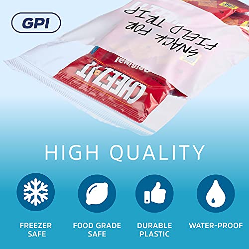 GPI Case of 1000 9" X 12" Clear Plastic Reclosable Zip Bags - Bulk 2 Mil Thick Strong & Durable Poly Baggies with Resealable Zipper Top Lock & Write-on White Block, for Storage, Packaging & Shipping